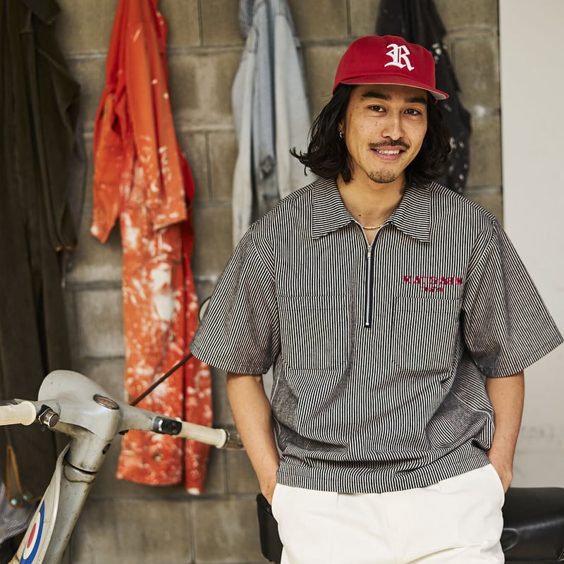BRUSHED HICKORY HALFZIP WORK SHIRTS | 坩堝-RUTSUB BRUSHED HICKORY HALFZIP WORK SHIRTS | 坩堝-RUTSUB