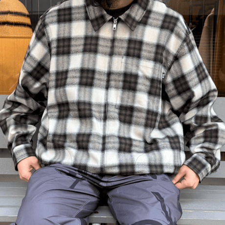 SHADOW PLAID ZIP SHIRTS JACKET