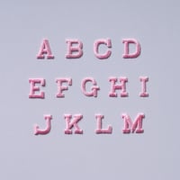 インポートワッペン/アルファベット（ブロック体） ピンク