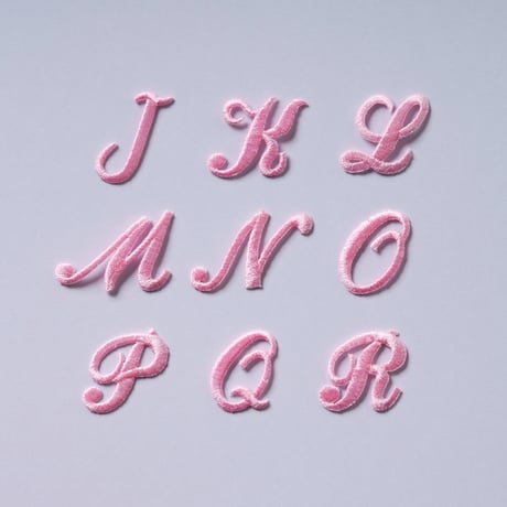 インポートワッペン/アルファベット（筆記体） ピンク