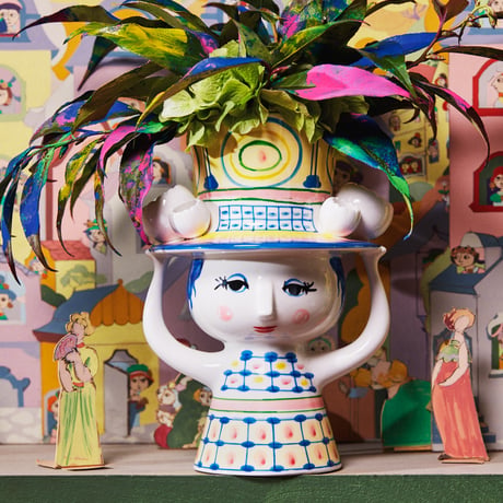 LADY WITH HAT フラワーベース（ブルー）