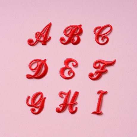 インポートワッペン/アルファベット（筆記体） レッド