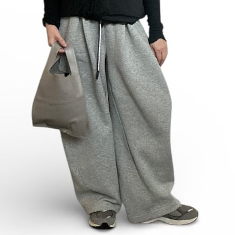LEATHER CONVENI BAG grey