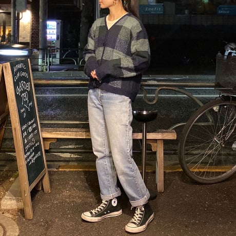 [USED] CHECK KNIT CARDIGAN♡