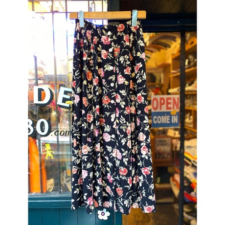 [USED] 花柄レーヨンLONG SKIRT