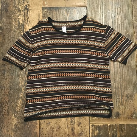 [USED] ジャガード織り マルチボーダーTee