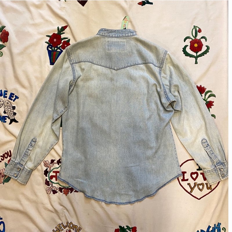-6roku-新品未使用⭐︎ノーカラーデニム USED] Wrangler ノーカラー デニムシャツ | garden730