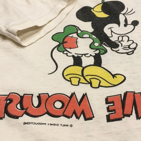 [USED] 80's  vintage  両面 Mickey & Minnie Tee