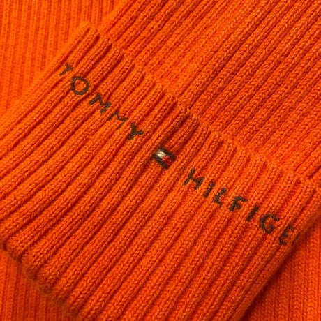 [USED] TOMMY HILFIGER タートル リブニット orange🍊