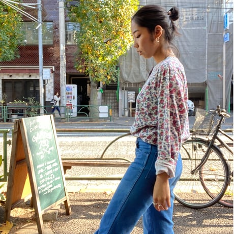 [USED]  花柄ヘンリーネック トップス