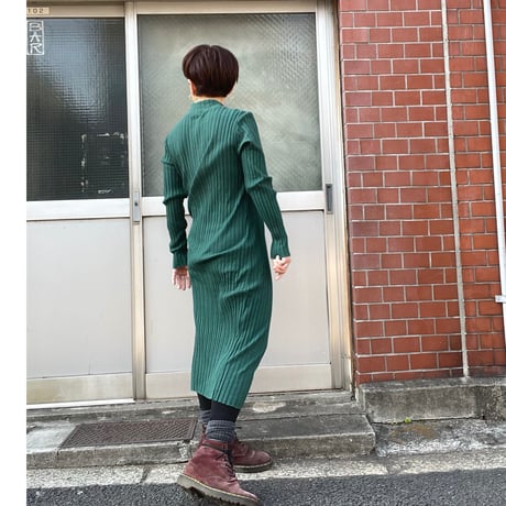 [USED] GREEN 💚 リブワンピース