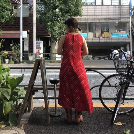 [USED]  DOT柄ロングワンピース