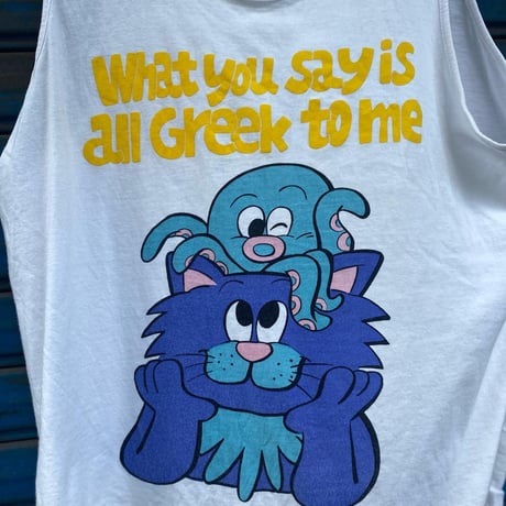 [USED]OLD メッセージ😽🐙プリントタンクトップ