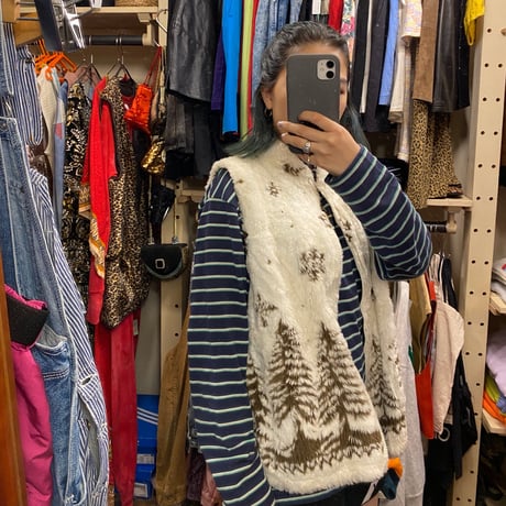 [USED]made in U.S.A. ❄️&🌲ファーzipベスト！