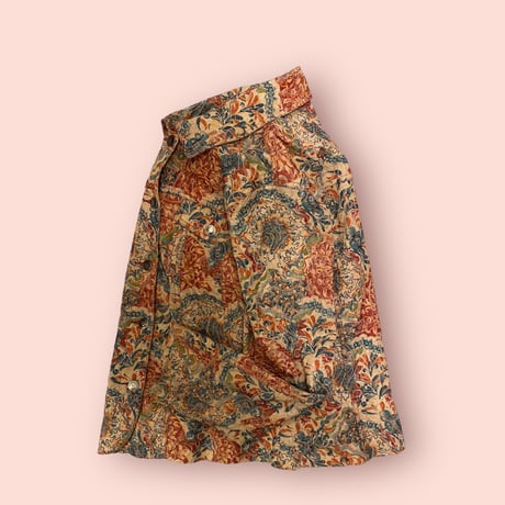 [USED]  花柄刺繍cotton シャツ