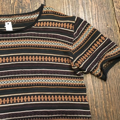 [USED] ジャガード織り マルチボーダーTee