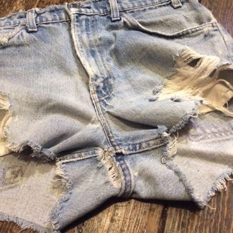 [USED] Levis ダメージデニム cut off オレンジタブ