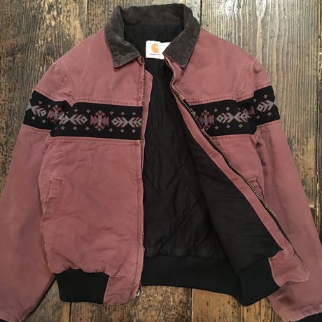 [USED] Carhartt 柄入り ダック JKT (グリーン/エンジ)