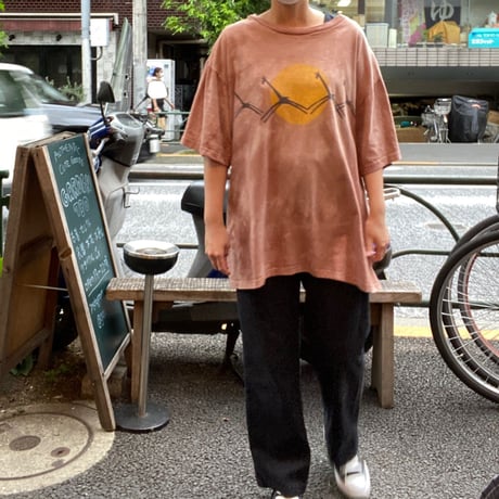 ［USED］アフリカの夕陽とキリン　タイダイTee♡