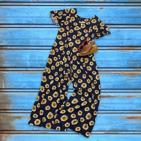 [USED] OLD🌻ひまわり柄オールインワン
