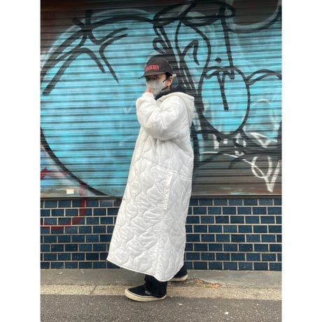 [USED] 珍品! 80's US ARMY WHITE キルティング ライナーコート