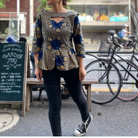 [USED] AFRICAN BATIK フリルtops