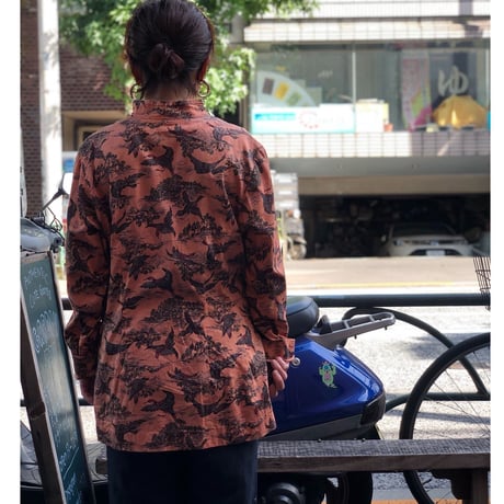 [USED] 珍しい〜カモ柄チャイナシャツ