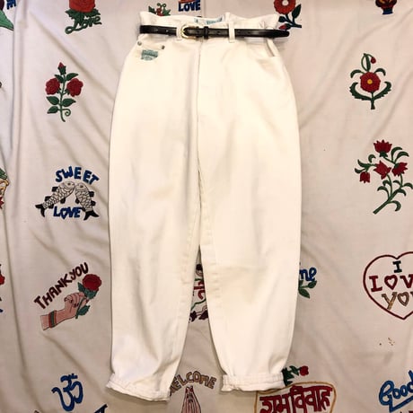 [USED] Euro  80's WHITE DENIM BANANA PANTS