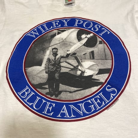 [USED] "WILEY POST  BLUE ANGELS "プリント Tee