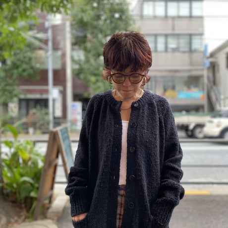 [USED] シンプルBLACK ニットカーディガン