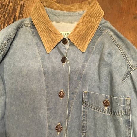 [USED] デニム前開きロングワンピース