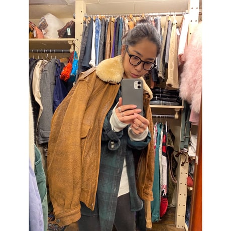 [USED] レザー ボアJKT