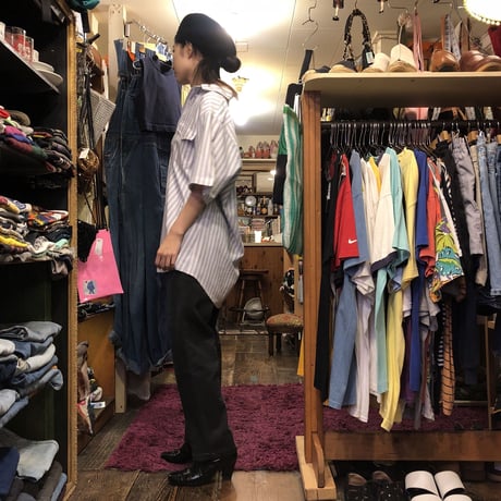 [USED]  ハーフボタン ストライプシャツ💙
