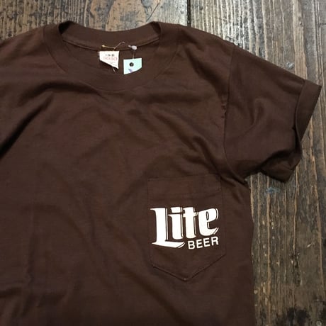 [USED] vintage "Lite BEER" ポケTee