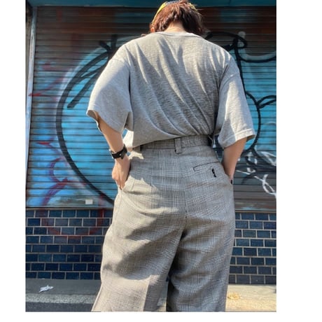 [USED]   グレンチェックタックパンツ