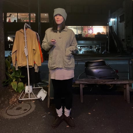 [USED] WOOL RICH モスグリーン FULL ZIP ニット