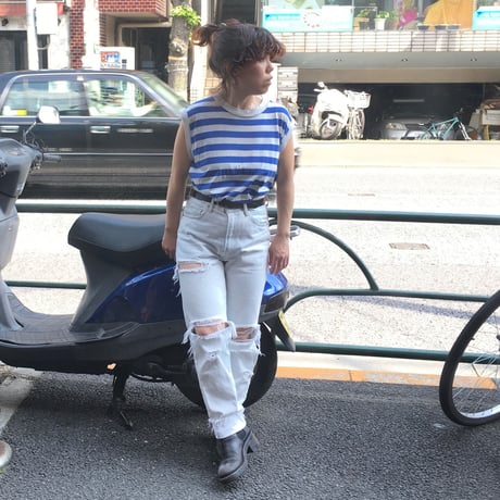 [USED]ボーダーフレンチスリーブTee