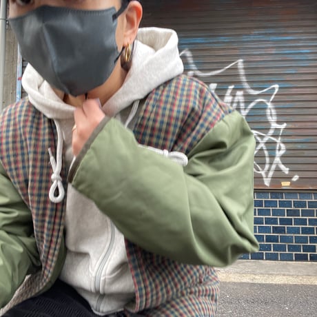 [USED] PRIMALOFT® オリーブ x チェック の ライナー JKT