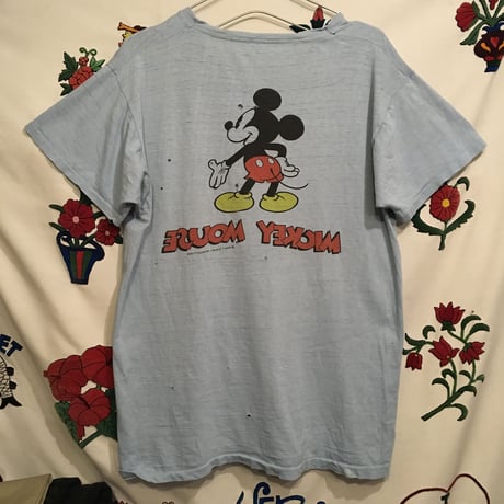 [USED] 80's  vintage  両面 Mickey & Minnie Tee