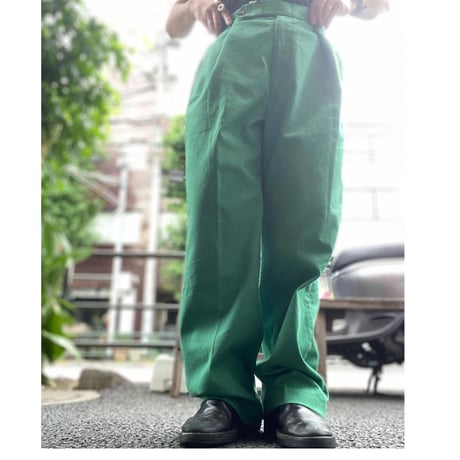 [USED]  OLD GREEN💚タックパンツ