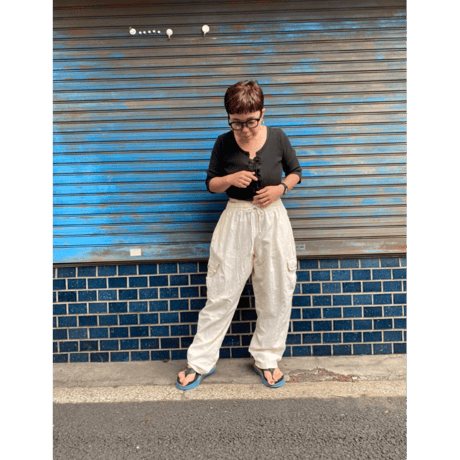 [USED] レースアップ リブ トップス