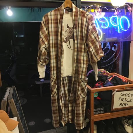 [USED] LONGチェックシャツのガウン