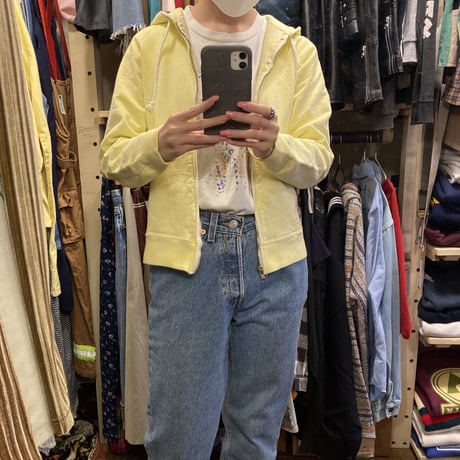 [USED] made in U.S.A. YELLOW ZIP-UP PARKA🌼