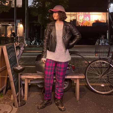 [USED] ピンクチェックWOOL パンツ