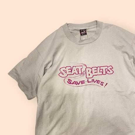 [USED]  80~90's "SEAT BELTS SAVE LIVES!"  Tee