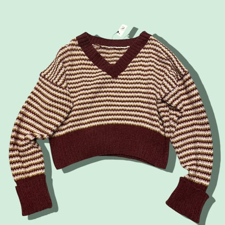 [USED]Vネックショート丈ニット ♡