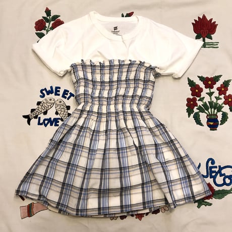 [USED] チェック柄シャーリングベアTOP♡