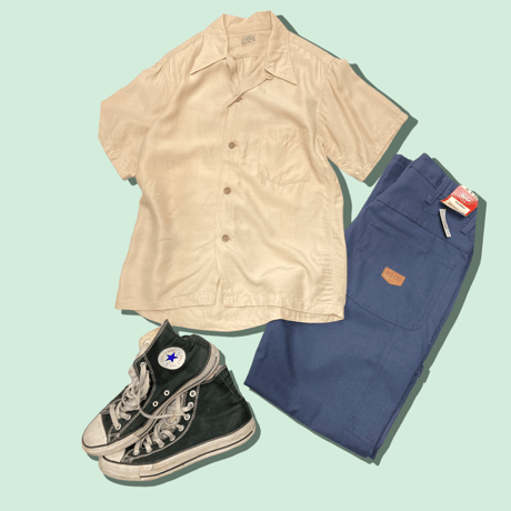 [USED] vintage 開襟シャツ "Comfort clad by Oxford"