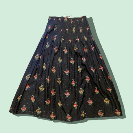 [USED] SILK 花柄LONG SKIRT💐