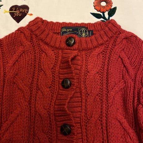 [USED] 真っ赤なケーブルニットCARDIGAN♡